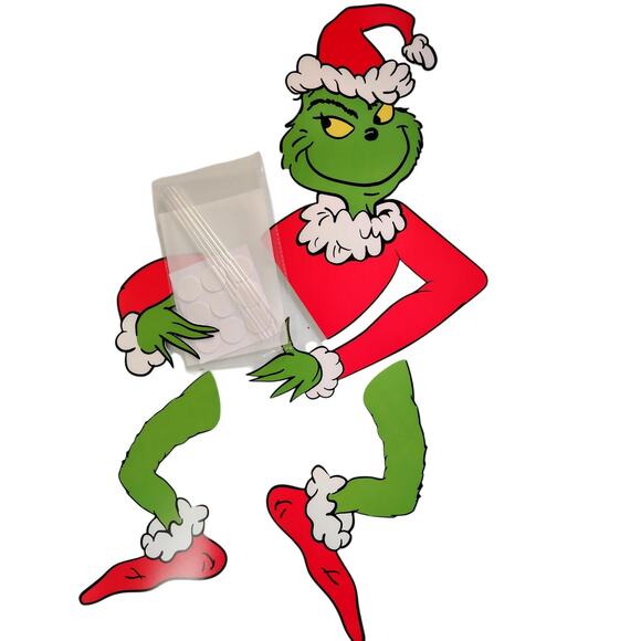 Grinch 4-Piece Christmas Tree Decoration, Easy Installation, Includes Directions - Picture 1 of 8